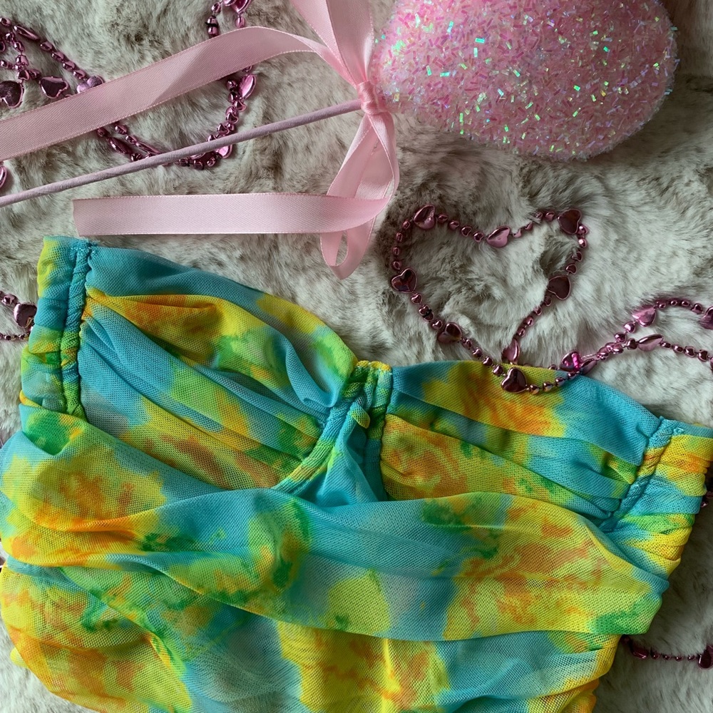 Zara Colourful Pretty Bustier Summer Crop Top